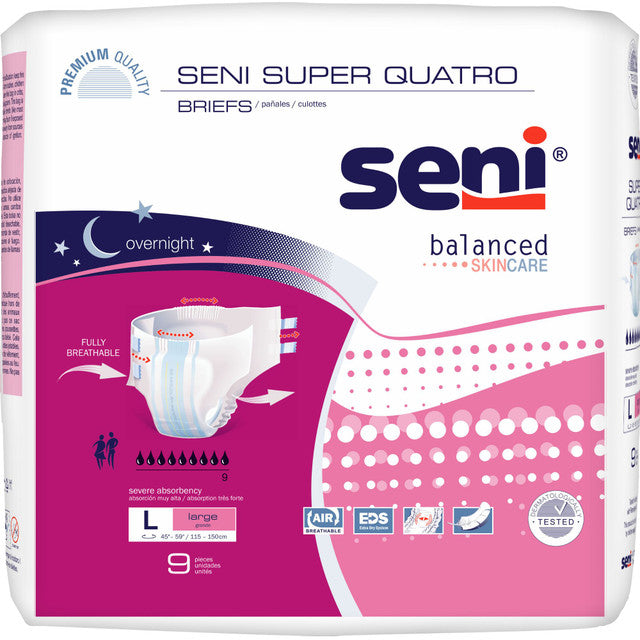 SUPER QUATRO Briefs Large S-LA09-BQ1 (9 Per pack)