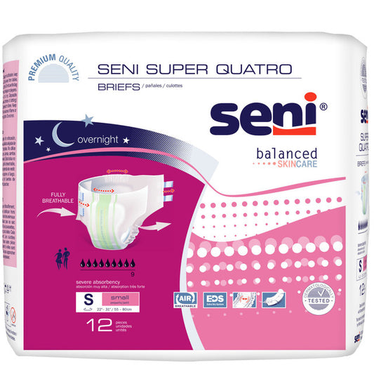 SUPER QUATRO Briefs Small S-SM12-BQ1 (12 Per pack)